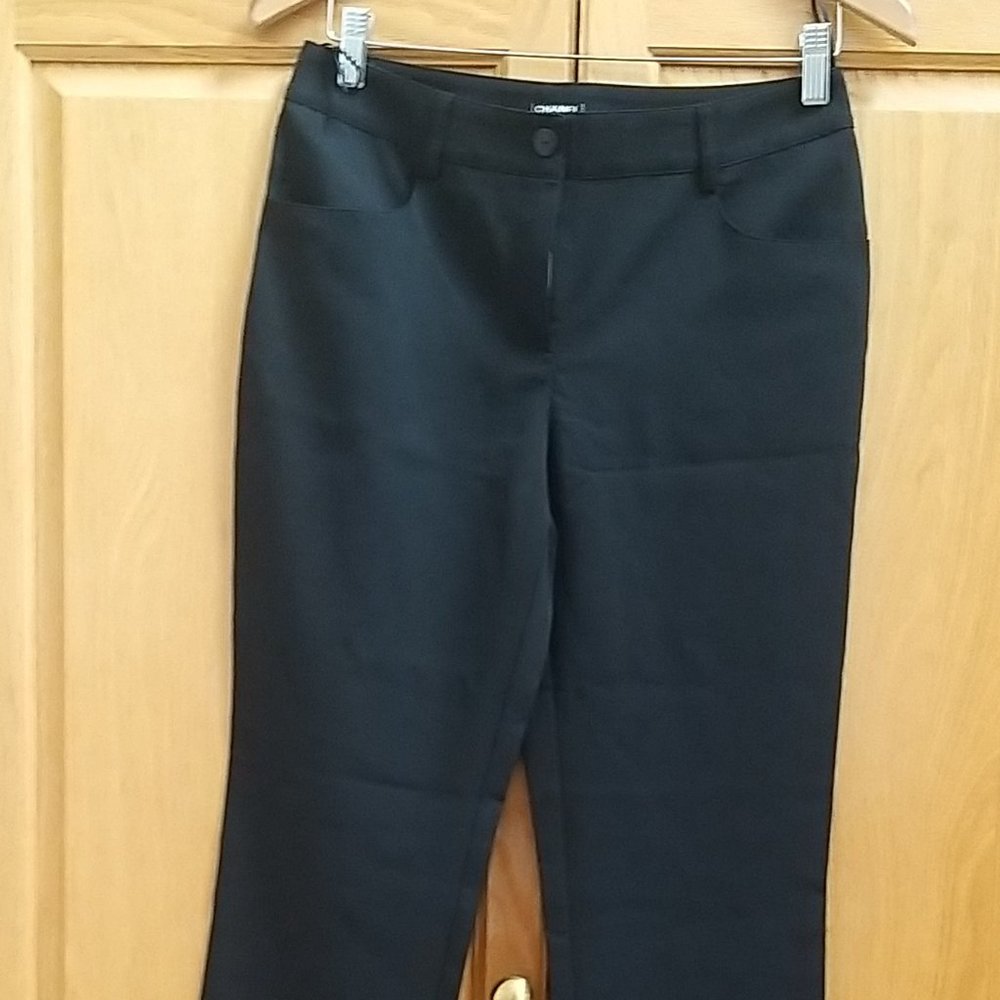 Auth. Chanel Uniform Pretty Straight cut Black Pants Size 36 - EUC